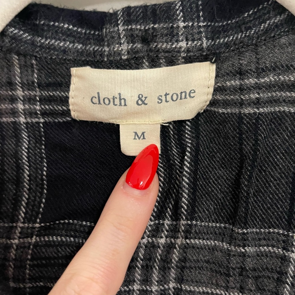 Cloth & Stone Charcoal and White Checkered Shirt - Picture 2 of 4